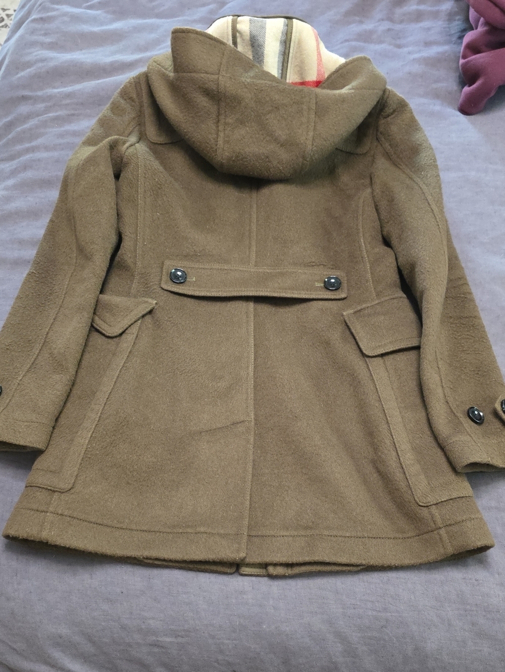 Burberry Brown Hooded Pea Coat - Picture 12 of 14